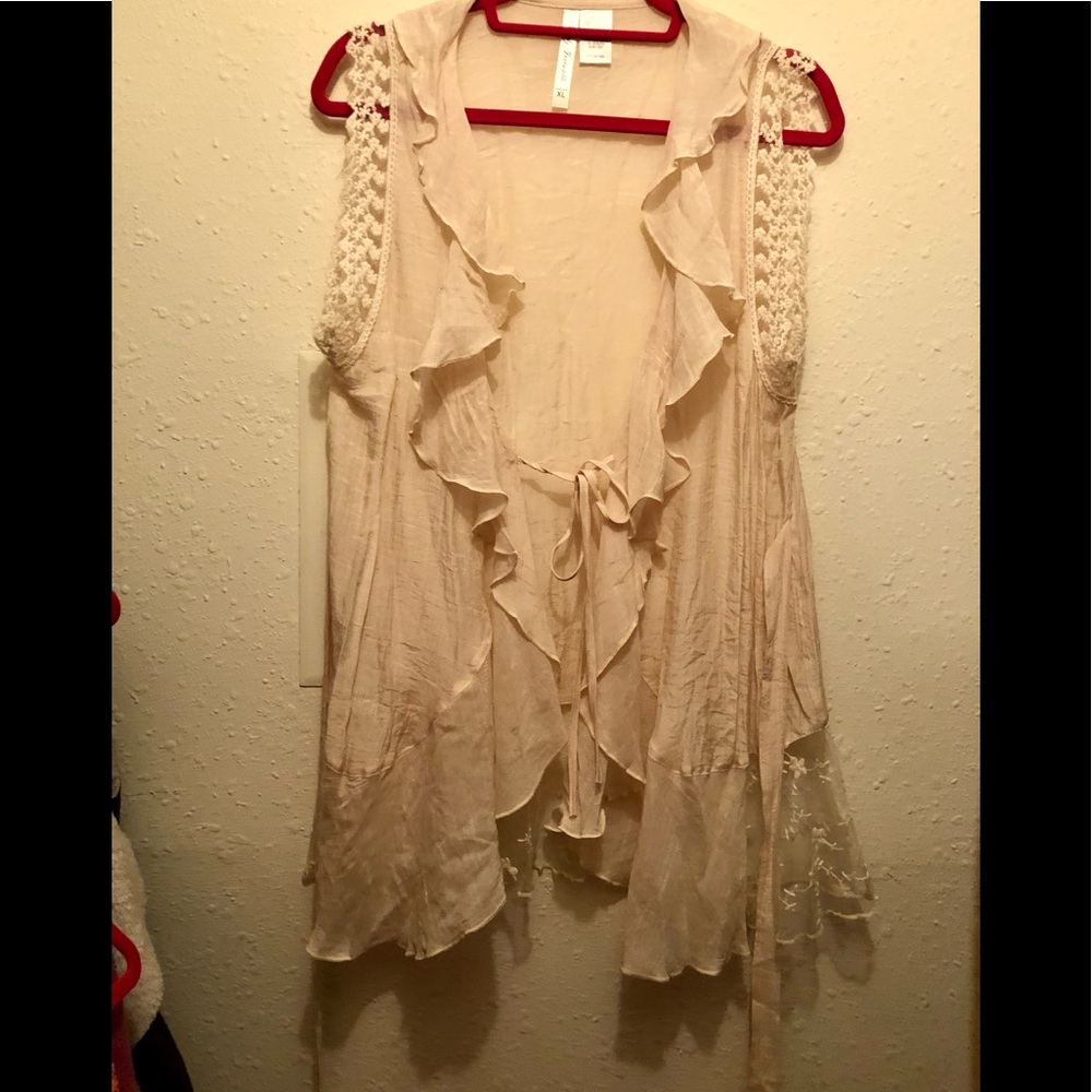 Light weight beige semi cover up